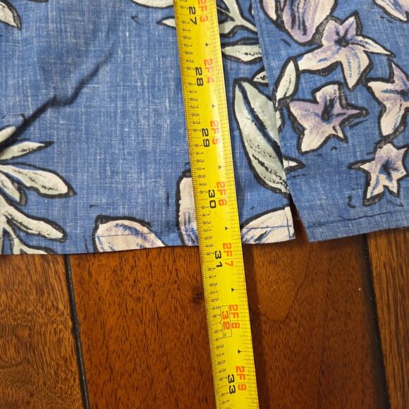 REYN SPOONER Shirt Men's 3XL Blue Abstract Floral Hawaiian Lily Full Cut - Picture 6 of 8